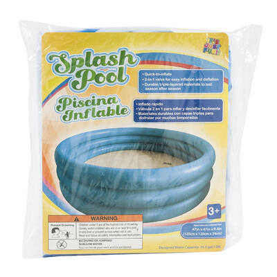 3 ring inflatable pool - 47 gallons - blue- bulk pack -- 12 per case