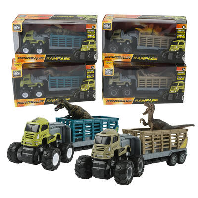 4wd toy truck with dinosaurs - 3 assortments  -- 12 per case