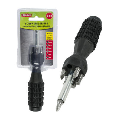 6pc screwdriver set - black -- 48 per case