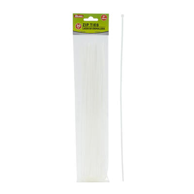 30pc cable ties- 11 - clear -- 48 per case