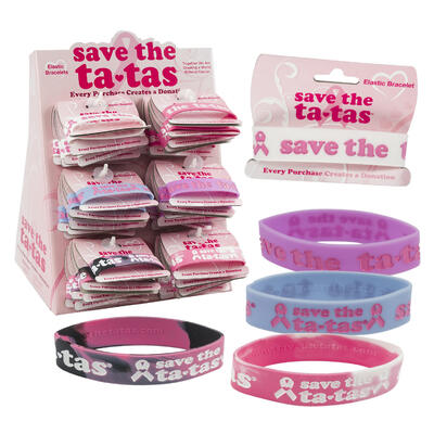 breast cancer awareness bracelets - assorted colors  -- 144 per case