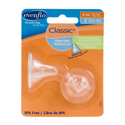 evenflo bottle nipple - 2 pack -- 36 per case