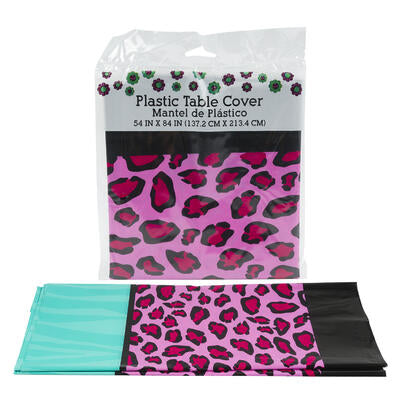 animal print plastic table covers - 54x84 -- 12 per box