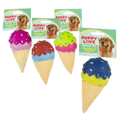 ice cream squeaky dog toy- 4 assortments -- 48 per case