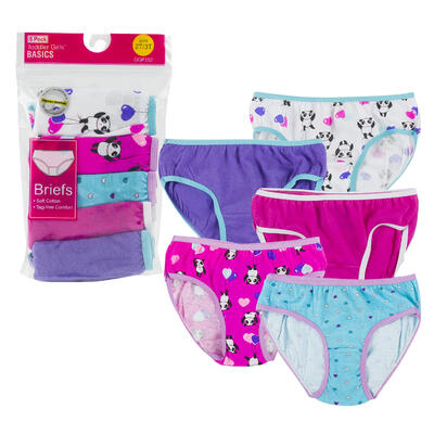 girls panties 5 pack - 2t-3t - bulk  -- 24 per case