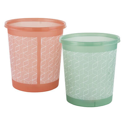 10l trash bins - assorted colors  -- 48 per case