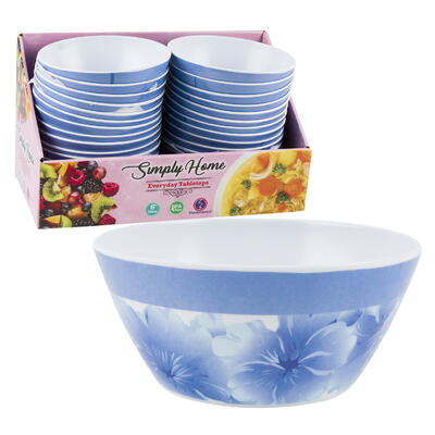 blue flower bowls - 6 pack -- 24 per case