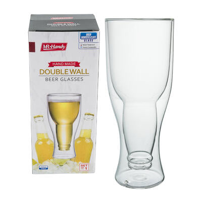 double wall beer mugs - 16.9 oz - -  -- 12 per case