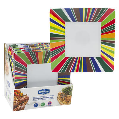 8 pack square dessert plates - home and garden -- 24 per case