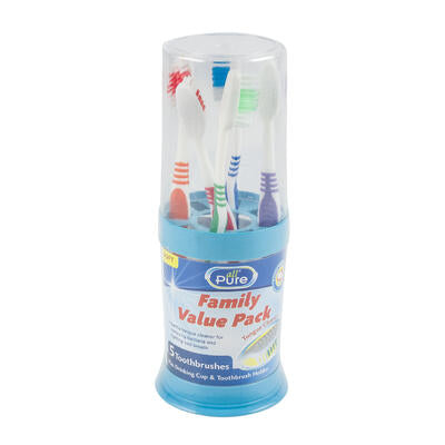 5 piece toothbrush set with holder -- 48 per case