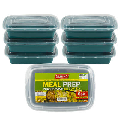 6pc rectangle food container- 33.8oz -- 24 per case