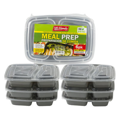 6pc rectangle food container- 30oz -- 24 per case