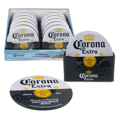 6pc corona coaster set with holder -- 12 per case