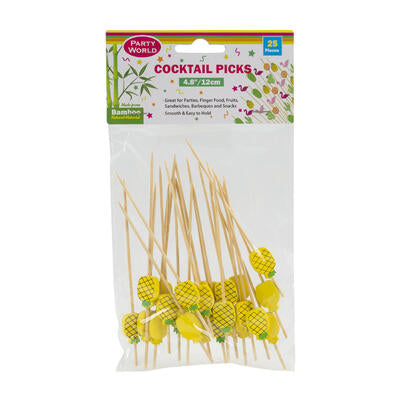 25pc pineapple bamboo skewers- 4.8 -- 48 per case