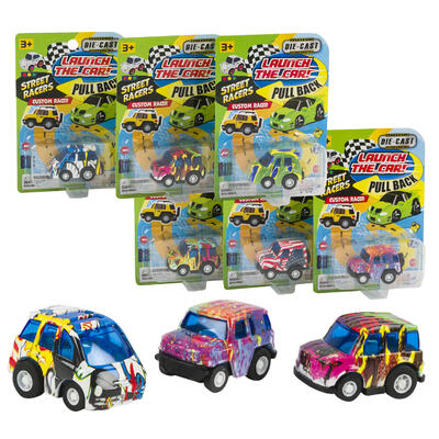 diecast graffiti toy cars - 1.2 - assorted designs -- 48 per case