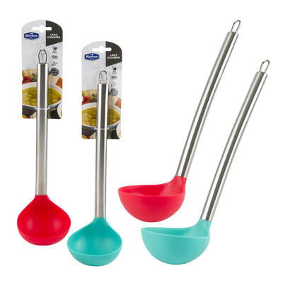 silicone ladles with stainless steel handle 13 inch -- 48 per case