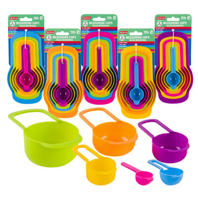 6pc measuring cup set- assorted colors -- 48 per case