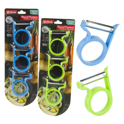 3pc peeler set - 2.2 inch - assorted colors -- 96 per case