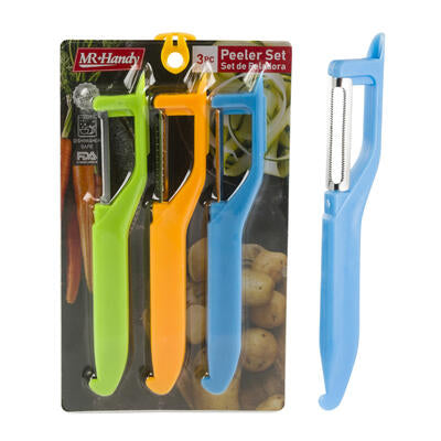 3-piece peeler set - 10 assorted colors - bulk  -- 96 per case