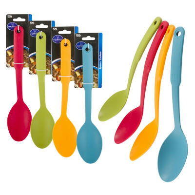 bright kitchen spoons - 4 assorted colors -- 48 per case