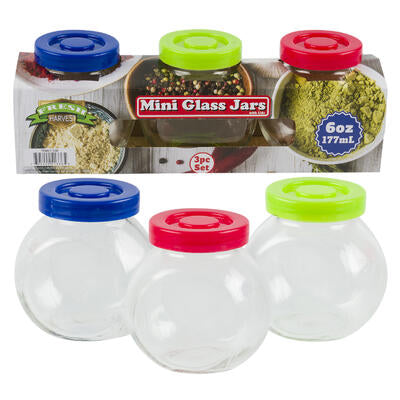 mini glass jars with lids - 6oz - 16 pack -- 16 per case