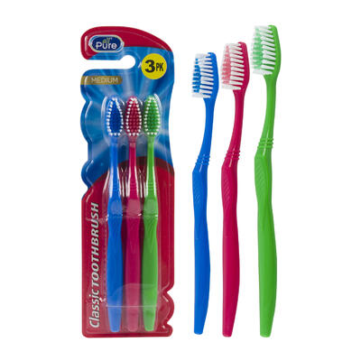 all pure adult toothbrush 3-pack -- 48 per case