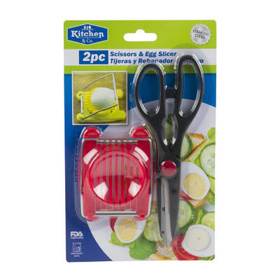 egg slicer and scissors set - 2pc -- 24 per box