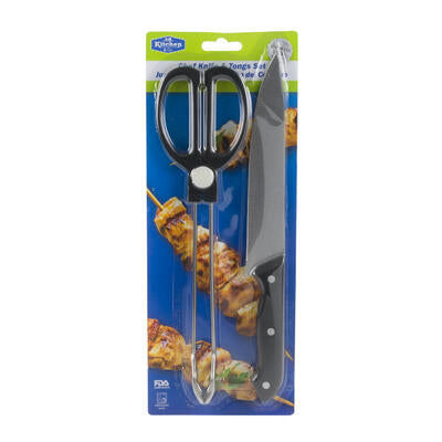 chef knife and tongs set - 7 piece -- 36 per case