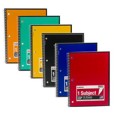 bulk college ruled notebooks - 70 count -- 24 per case