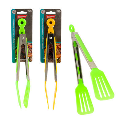 kitchen tongs - 9.4 in - assorted colors - bulk  -- 48 per case