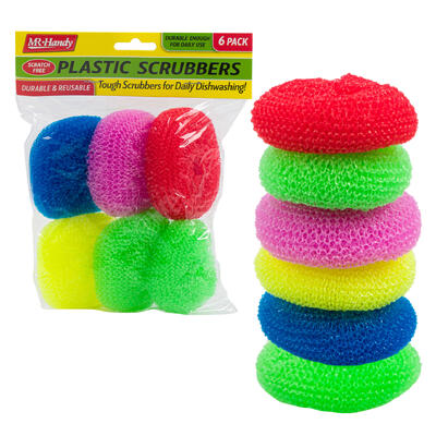 mr. handy plastic scrubbers - 30 pack - bulk cleaning supplies -- 30 per case