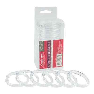 12pc shower curtain rings - 2.3mm thick -- 48 per case