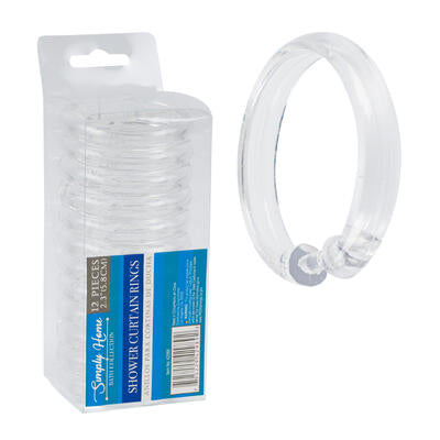 simply home 12pc shower curtain rings with hooks -  -- 48 per case