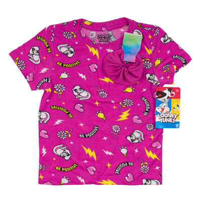 looney tunes girls t-shirt with scrunchies -- 72 per case