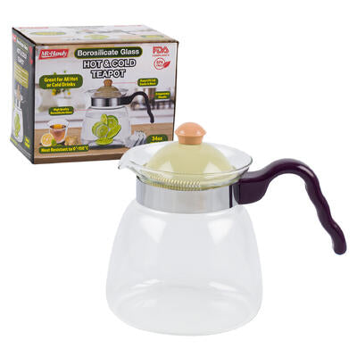 mr. handy borosilicate glass teapot - 34oz -- 24 per case