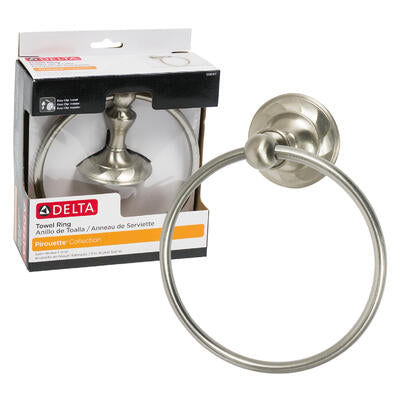 satin nickel towel rings  -- 3 per case