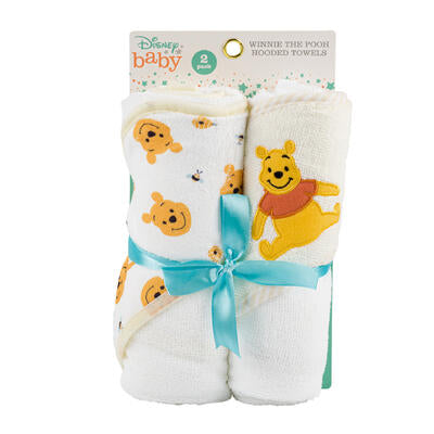 2pk winnie the pooh hooded towel -- 24 per case