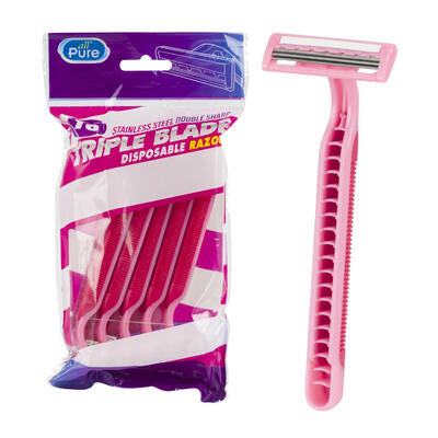 triple blade ladies razor - 10 pack - bulk 48 pack -- 48 per case