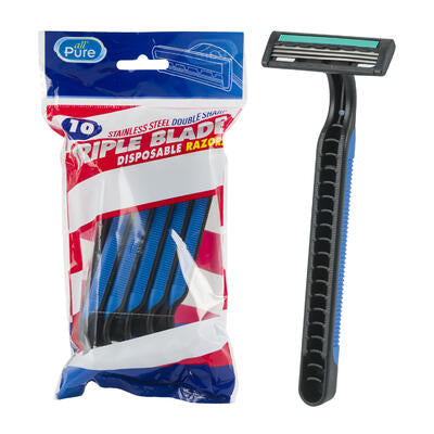 triple blade men razors 10 pack -  -- 48 per case