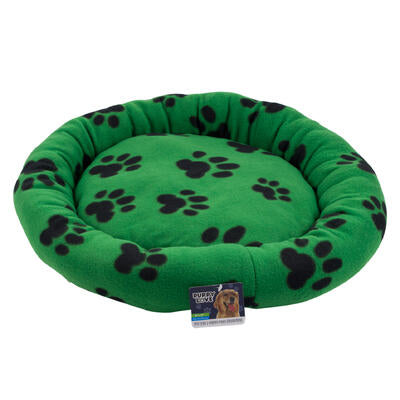 21 inch pet bed - green & black bone -- 12 per case