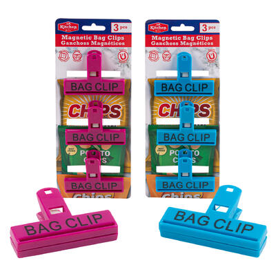 3pc magnet clips - 3.2 - assorted colors -- 48 per case