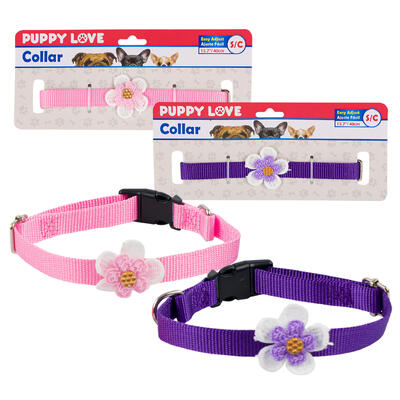 fashion flower dog collar - 15 - 2 assortments -- 48 per case