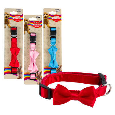 dog collar w bow- 15 - 3 assortments -- 48 per case