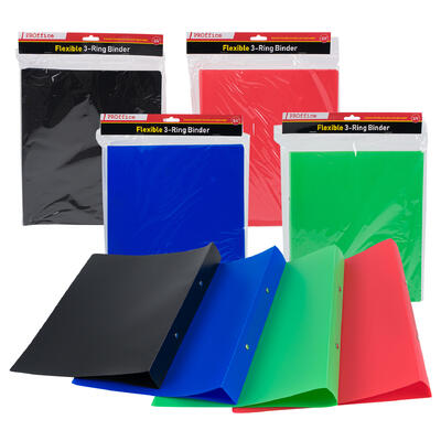 proffice 3-ring binder - assorted colors - bulk  -- 60 per case