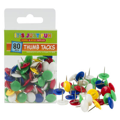 80pc round colorful push pin -- 96 per case