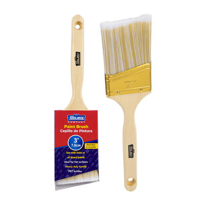 3 inch angle paint brushes with wooden handle -- 24 per case