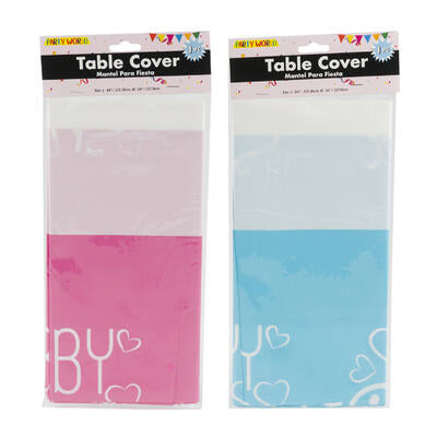 baby shower table cover - 84 in x 54 in - 2 assortments -- 72 per case