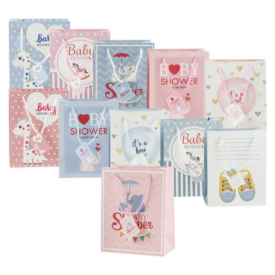 baby shower gift bags - small - 6 assortments -- 72 per case