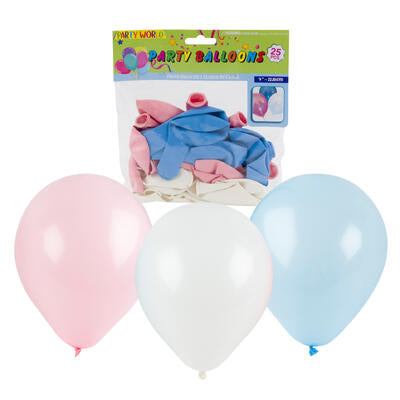 25ct multicolor balloons - 9 inch - bulk 48ct -- 48 per case