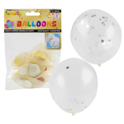 glitter gold & silver balloons - 5ct 12in - bulk  -- 48 per case